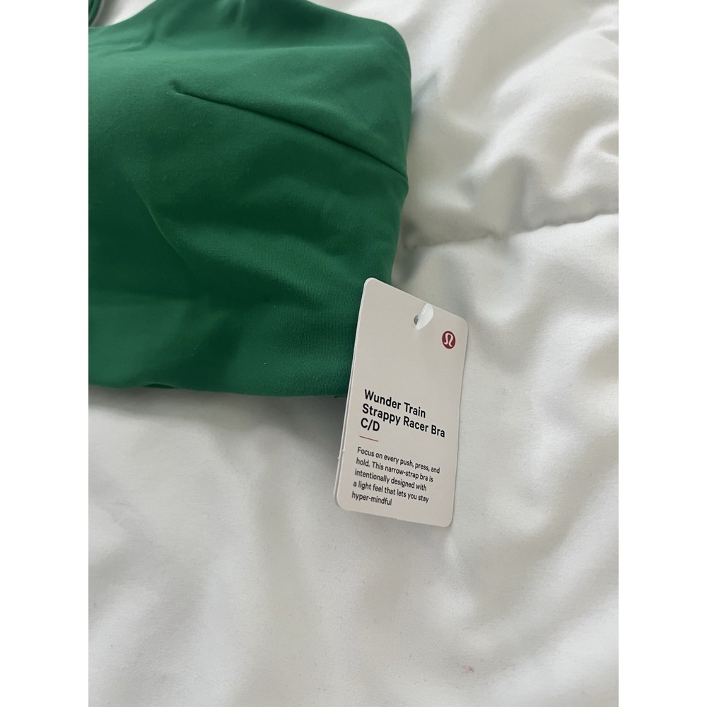 lululemon Wunder Train Strappy Racer Bra, C/D Cup Green Size 14 (179) - Picture 3 of 5